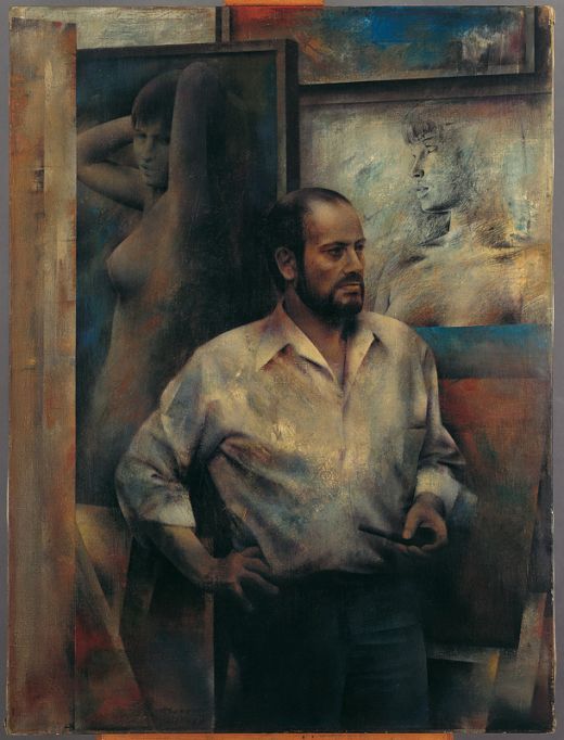 Selbstbildnis im Atelier, 1974, Heinz Wagner
