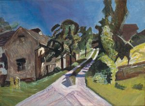 Die große Dorfstraße, 1988, Ingolf Schelhorn