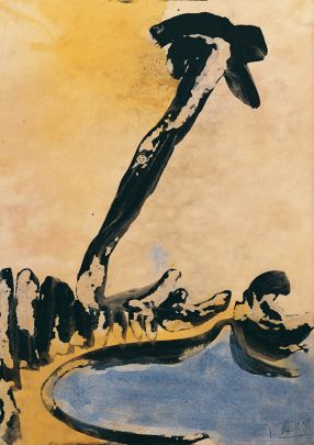 Landschaft mit Palme, 1995, Jörg Herold