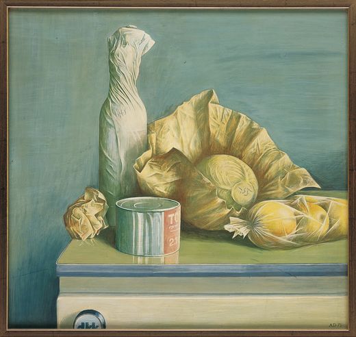 Stilleben auf Kühlschrank, 1975, Andreas Deckardt