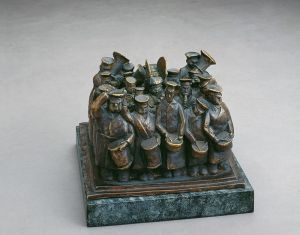 Kleine Musikkapelle (große Trommel, lacht und trinkt), 1998, Hartmut Klopsch