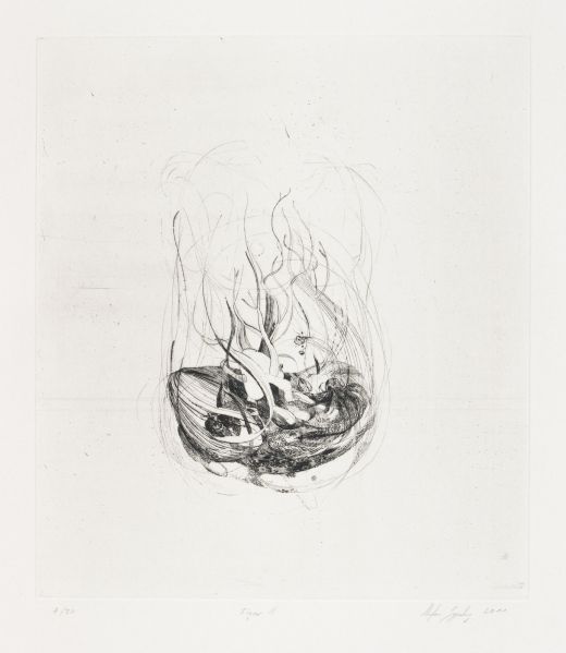 Figur I (aus der Mappe »Die schwarze Zunge – Radierung Fünf«), 2011, Stefan Guggisberg
