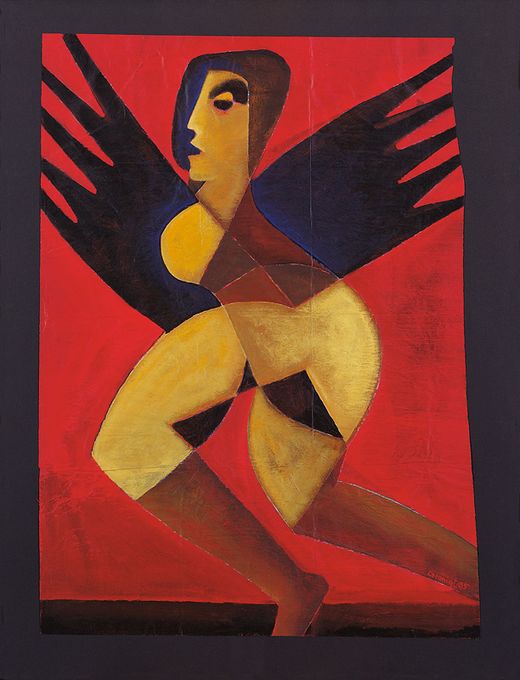Schwarzer Engel, ekstatisch, 1985, Günther Huniat