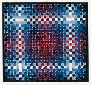Flechtbild mit rotem Zentrum, 1976, Roland Meinel