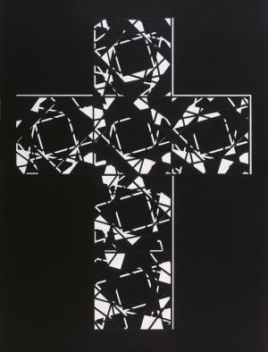 Weißes Kreuz auf schwarzem Grund, 1995, Harry Müller