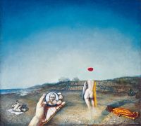 Eberhard Löbel: Erinnerung, 1974, Oel auf Hartfaser, 56 x 62 cm