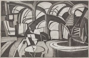 Die Kaffeehäuser in ihrer Verquickung im Herbst '89 (aus der Mappe »Café Leipzig«), 1990, Heiner Ulrich
