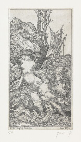 Bild des Tages: Schiffbruchidyll mit Handschuh (aus der Mappe »Klinger im Sinn«)